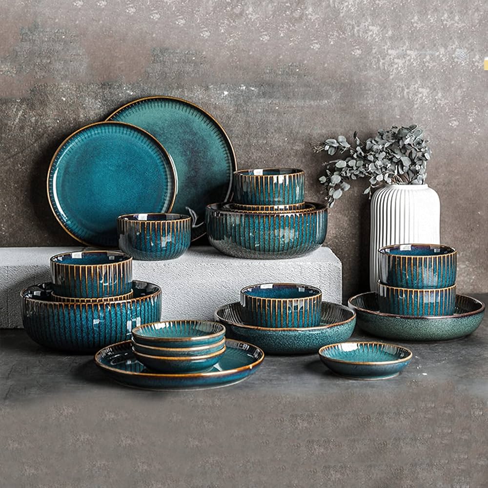 Amazon.co.jp: 軽い高級磁器食器セット 40 枚の無地ディスク (スープ